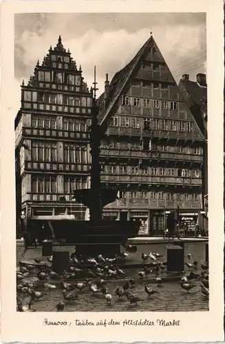 Ansichtskarte Hannover Altstädter Markt - Tauben 1930