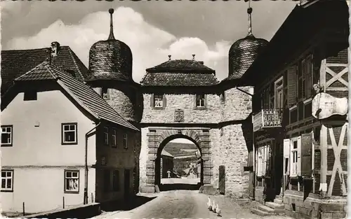 Ansichtskarte Tann Gänse, Straßenpartie am Stadttor 1960