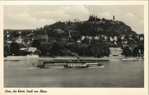 Ansichtskarte Linz am Rhein Stadt und Dampfer 1940