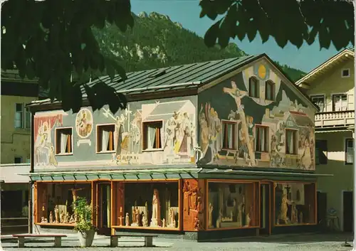 Ansichtskarte Oberammergau Strassen Partie am Haus H. U. A. Heinzeller 1970