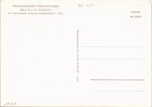 Ansichtskarte Oberammergau Strassen Partie am Haus H. U. A. Heinzeller 1970