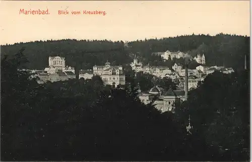 Postcard Marienbad Mariánské Lázně Blick vom Kreuzberg 1913