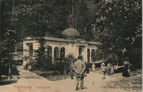 Marienbad Mariánské Lázně Waldquelle - feine Herrschaften 1913