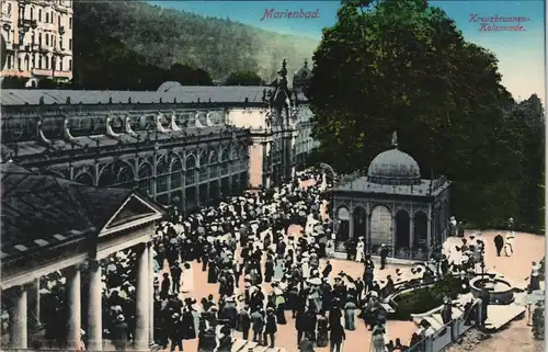Postcard Marienbad Mariánské Lázně Kreuzbrunnen-Kollonade 1912