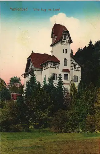 Postcard Marienbad Mariánské Lázně Villa Lug ins Land. 1912