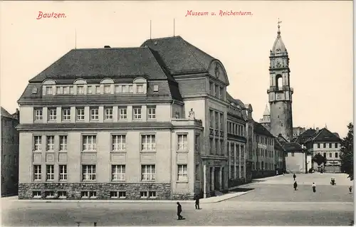 Ansichtskarte Bautzen Budyšin Museum u. Reichenturm 1913