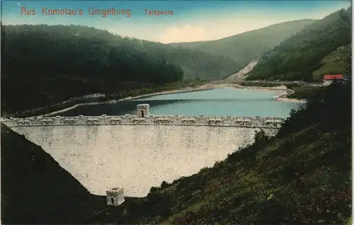 Postcard Komotau Chomutov Talsperre u. Staumauer 1913