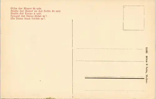 Postcard Komotau Chomutov Talsperre u. Staumauer 1913