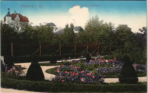 Ansichtskarte Chemnitz Rosarium im Stadtpark 1913