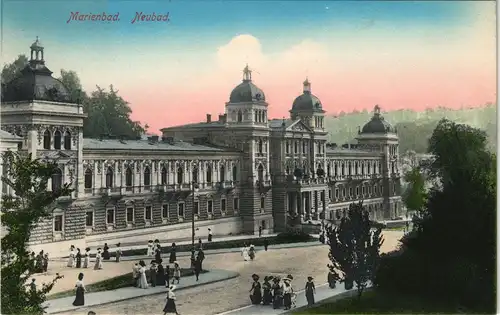 Postcard Marienbad Mariánské Lázně Partie am Neubad 1913