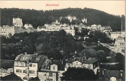 Postcard Marienbad Mariánské Lázně Blick auf den Ort 1920