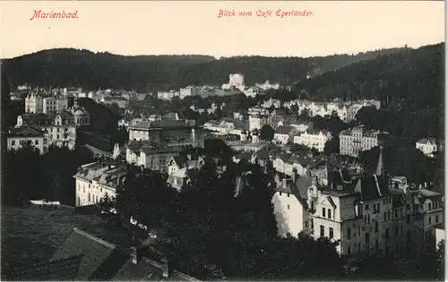 Postcard Marienbad Mariánské Lázně Blick vom Café Egerländer. 1912