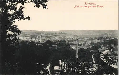 Ansichtskarte Zschopau Blick von der Bodemer Kanzel - Fabrik und Stadt 1914