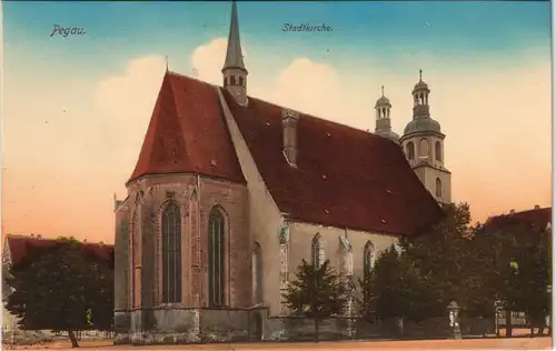 Ansichtskarte Pegau Stadtkirche St. Laurentius 1912
