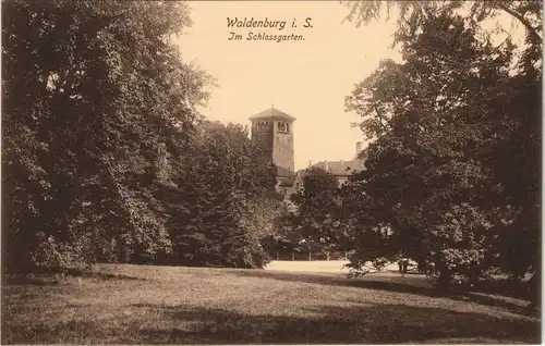 Ansichtskarte Waldenburg (Sachsen) Im Schlossgarten 1913
