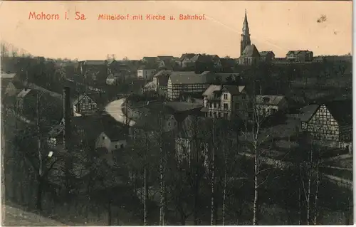 Ansichtskarte Mohorn-Wilsdruff Mitteldorf Bahnhof 1912
