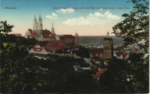 Meißen Blick vom Jüdenberg nach der Kgl. Albrechtsburg u. dem Dom. 1913