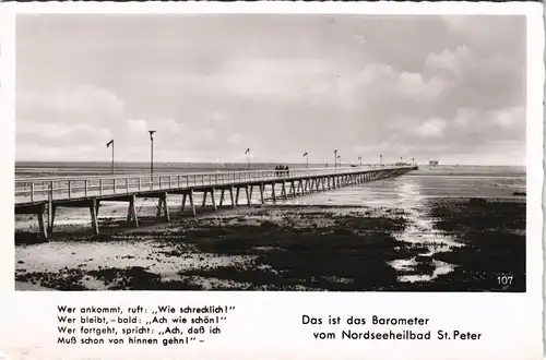 Ansichtskarte St. Peter-Ording Seebrücke 1958