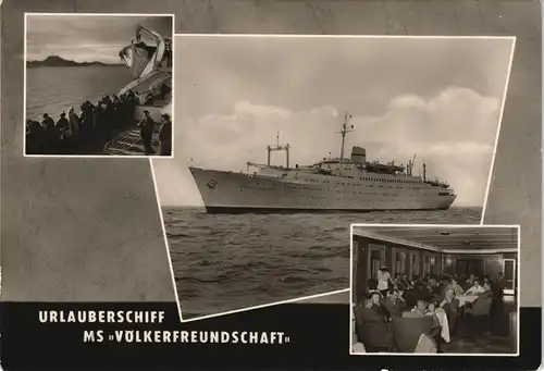 Urlauberschiff MS Völkerfreundschaft Schiffsfoto-AK DDR 1969/1968