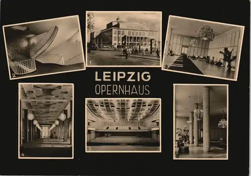 Ansichtskarte Leipzig Oper Opernhaus DDR Mehrbild-AK mit Innenansichten 1962