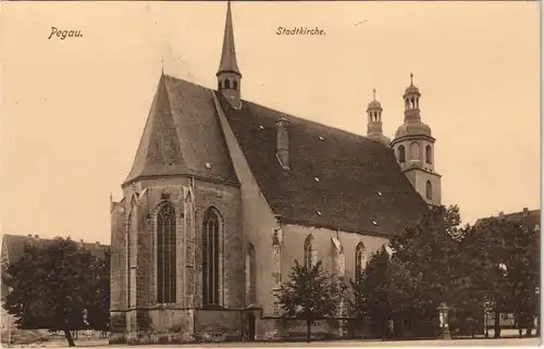 Ansichtskarte Pegau Stadtkirche St. Laurentius 1912 #
