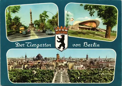 Ansichtskarte Berlin 3 Bild: Siegessäule, Kongresshalle und Stadt 1968