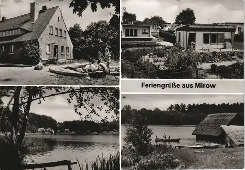 Mirow DDR Mehrbild-AK mit Jugendherberge, Bungalow-Siedlung uvm. 1989