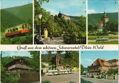 .Thüringen DDR Mehrbild-AK Schwarzatal ua. Bergbahn Oberweißbach uvm. 1968