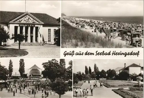 Bansin-Heringsdorf Usedom DDR Mehrbild-AK mit Strand Stadtteilansichten 1977