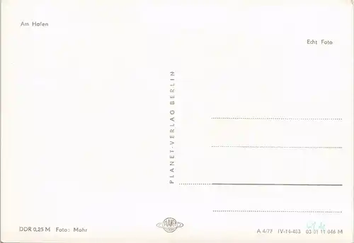 Ansichtskarte Wolgast Hafen DDR 2-Bild-Postkarte 1977