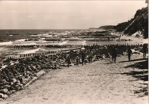 Ansichtskarte Koserow Usedom DDR Ansicht Strand an der Streckelbergmauer 1972