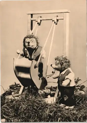 Ansichtskarte  DDR-Mecki Mecki auf Schaukel 1986/1963
