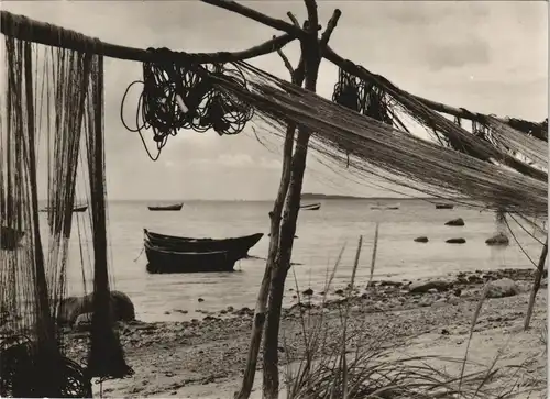 .Mecklenburg-Vorpommern DDR Grusskarte von der Ostsee, Fischer Motiv 1968