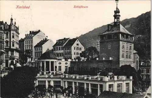 Postcard Karlsbad Karlovy Vary Schlossbrunn 1913
