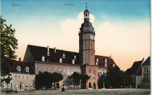 Ansichtskarte Pegau Rathaus 1912