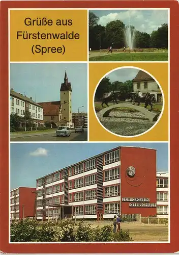 Fürstenwalde/Spree   Mühlenstraße mit Rathaus Thälmann-Straße Oberschule 1985