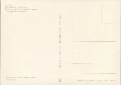 Fürstenwalde/Spree   Mühlenstraße mit Rathaus Thälmann-Straße Oberschule 1985