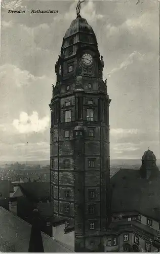 Ansichtskarte Innere Altstadt-Dresden Rathausturm Stadt 1938