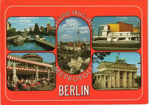 Berlin Fernsehturm, Philharmonika, Café Kranzler, Brandenburger Tor 1995
