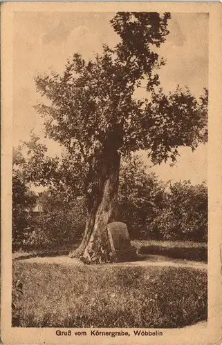 Ansichtskarte Wöbbelin Körnergrab/Denkmal 1919