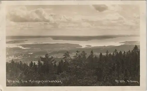 Postcard Holmenkollen Blick über Oslo 1928