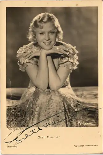 Film/Fernsehen/Theater - Schauspieler Gretl Theimer original Autogramm 1935