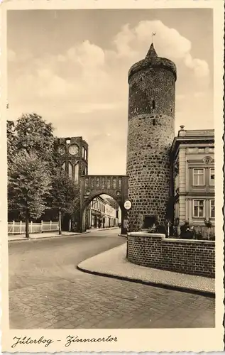 Ansichtskarte Jüterbog Straßenpartie am Zinnaertor 1934