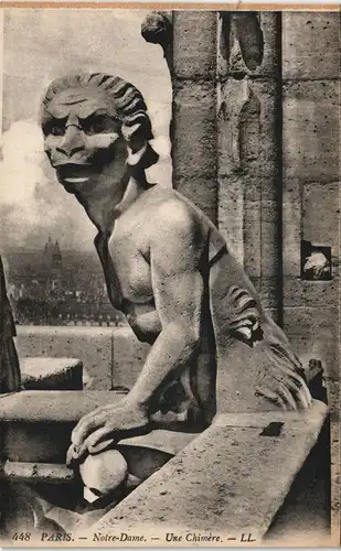 CPA Paris Notre-Dame. -- Une Chimère. Stadt 1928