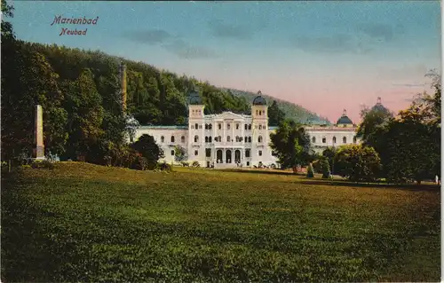 Postcard Marienbad Mariánské Lázně Partie am Neubad 1914