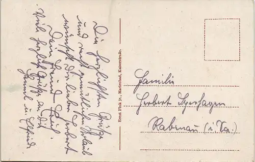 Postcard Marienbad Mariánské Lázně Partie am Neubad 1914