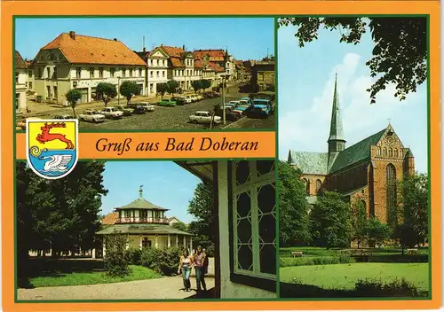 Bad Doberan DDR Mehrbild-AK mit Münster, Weißem Pavillon uvm. 1989