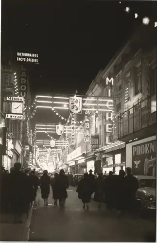 Brüssel Bruxelles Féerie lumineuse - Leuchtreklame bei Nacht 1962