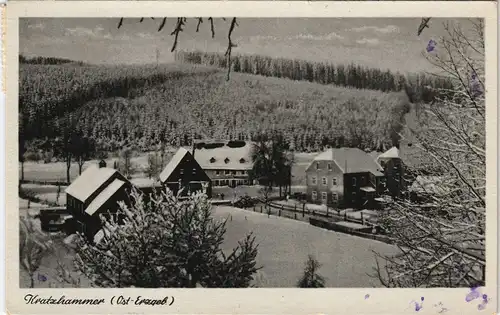 Kratzhammer-Altenberg (Erzgebirge Winter gel. Landpost ü. Dippoldiswalde 1955