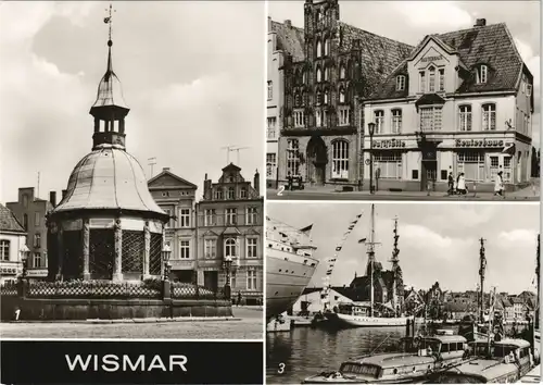 Wismar Alte Wasserkunst  Alter Schwede u. Reuterhaus, Hafen 1984